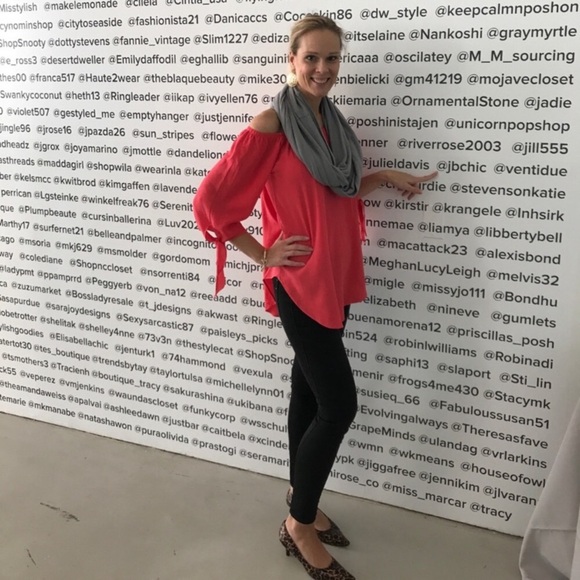 Coral Off the Shoulder top - Picture 7 of 7